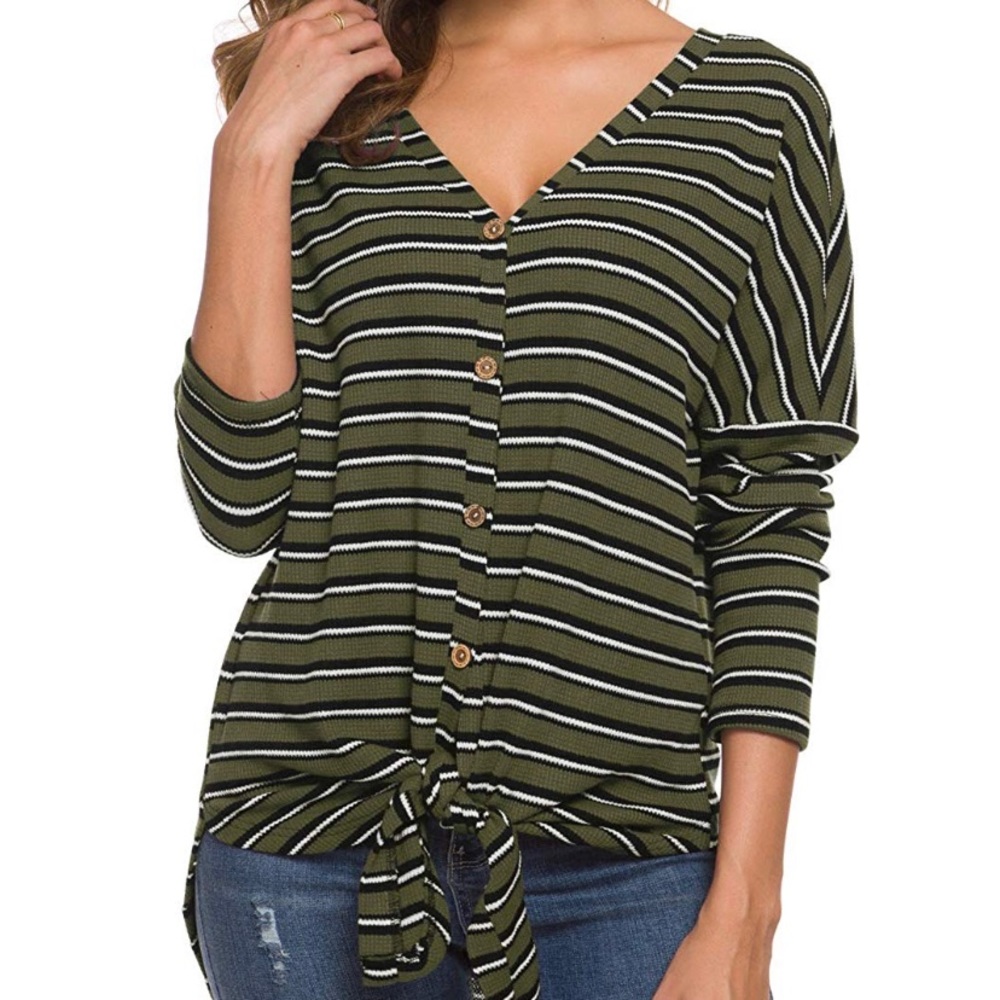 Womens Waffle Knit Tunic top bar wing loose fit